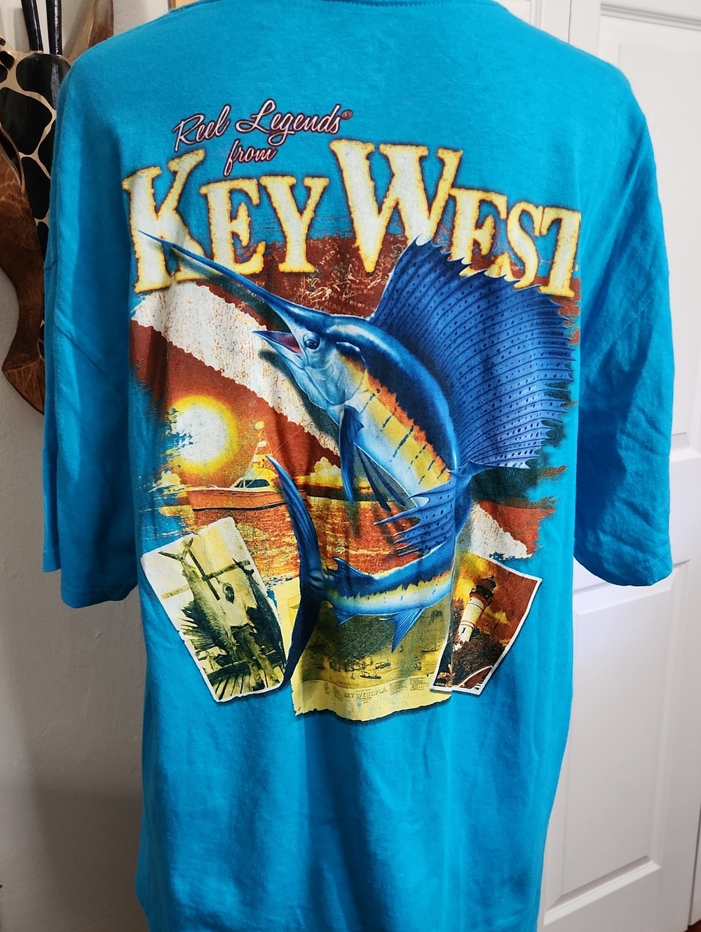 Reel Legends Turquoise Key West Sailfish Graphic Tee